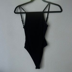 Black ribbed bodysuit